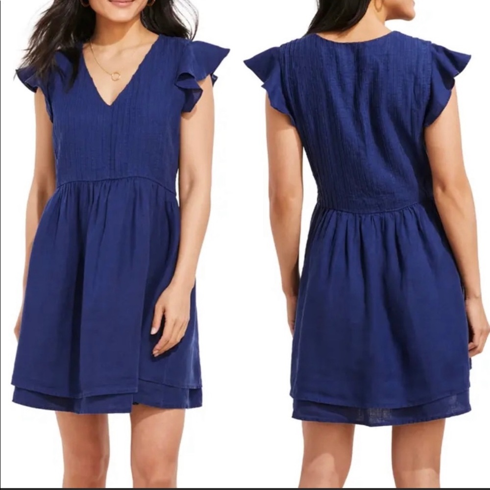 Vineyard Vines Linen Pintuck Mini Dress Medium